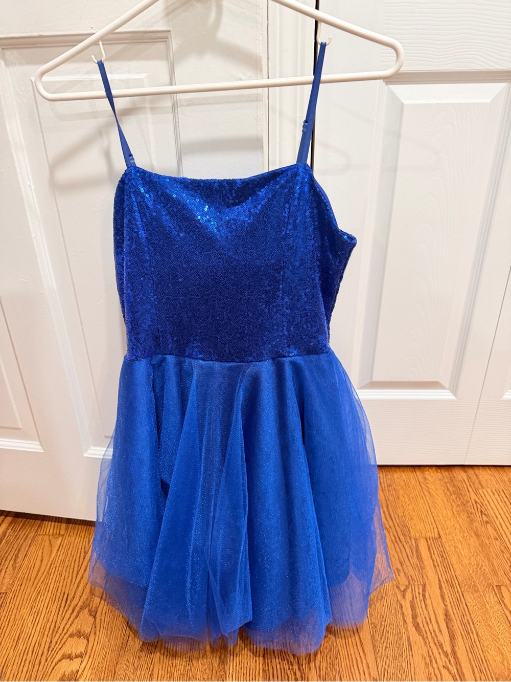 Un Deux Trois Royal Blue Sequin Tulle Party Dress